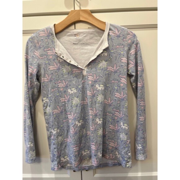Roller Rabbit XXS Pajama Top Elephant Purple Print - Picture 1 of 3
